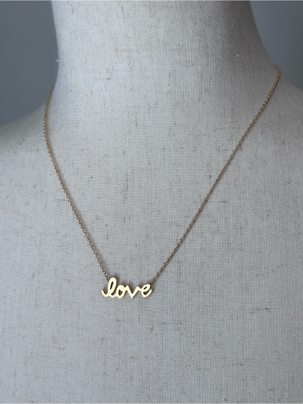 Gold Love Script Necklace